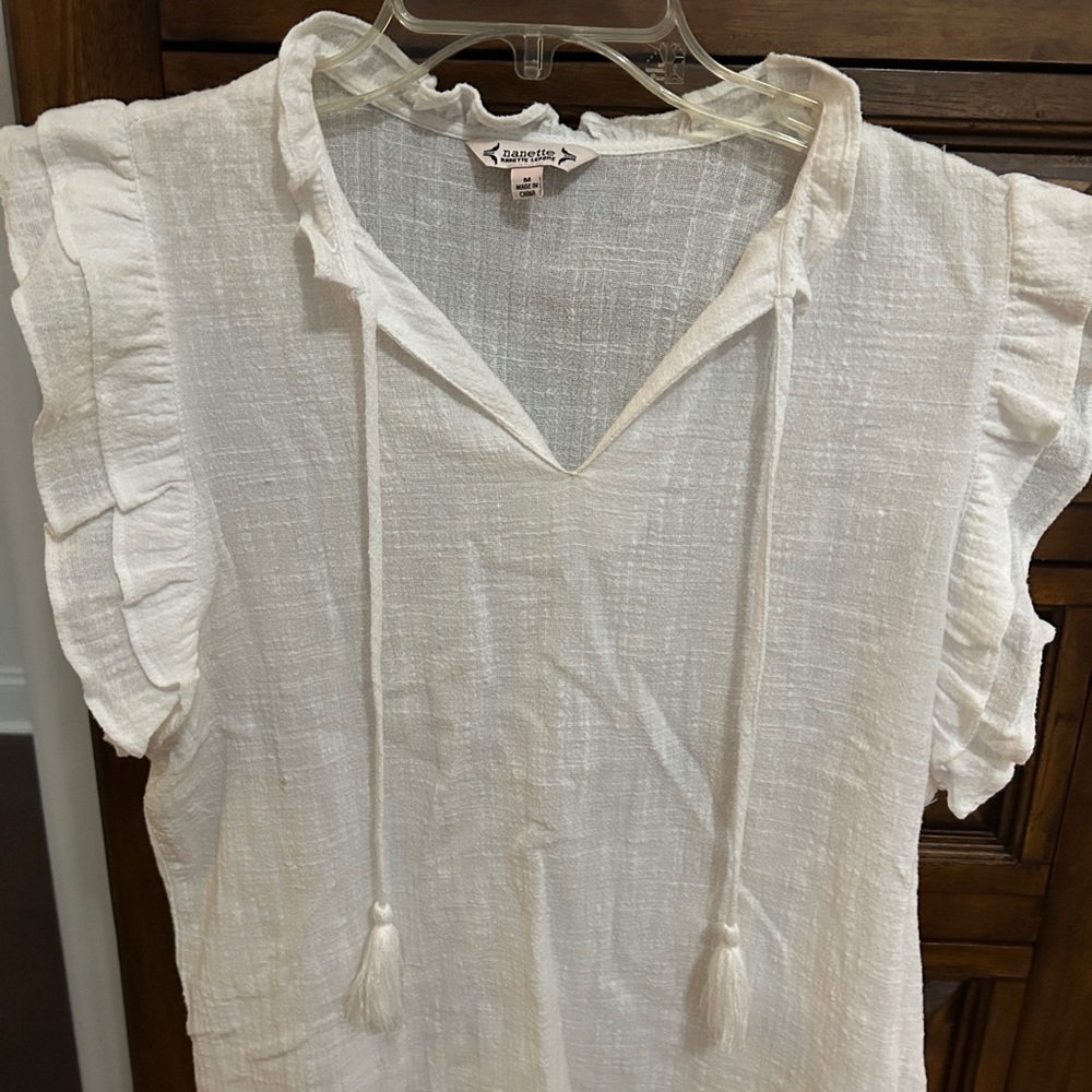 Nanette Lepore White Textured Blouse
